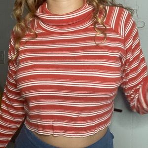 Striped Cropped Turtleneck - Joneswear Sport